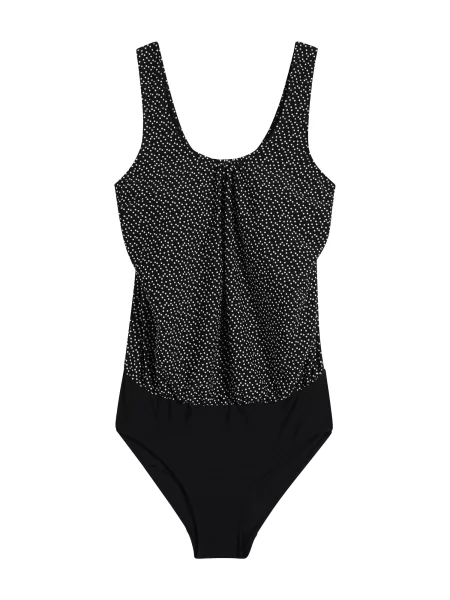 Bonprix Costum de baie întreg negru alb