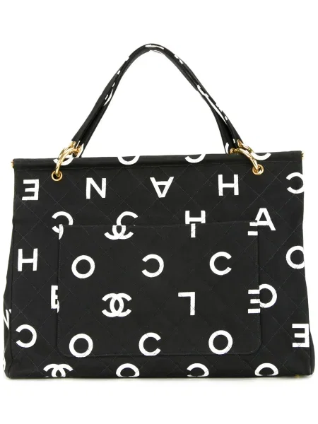 Kabelka Chanel Pre-owned s potiskem černá