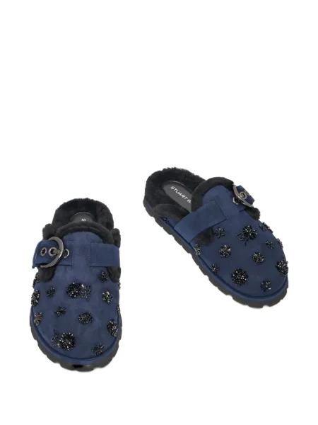 Papuci tip mules Stuart Weitzman cu cataramă albastru
