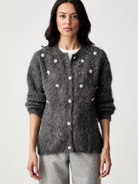 Silvian Heach cardigan pentru femei cu lână QUARLEN gri