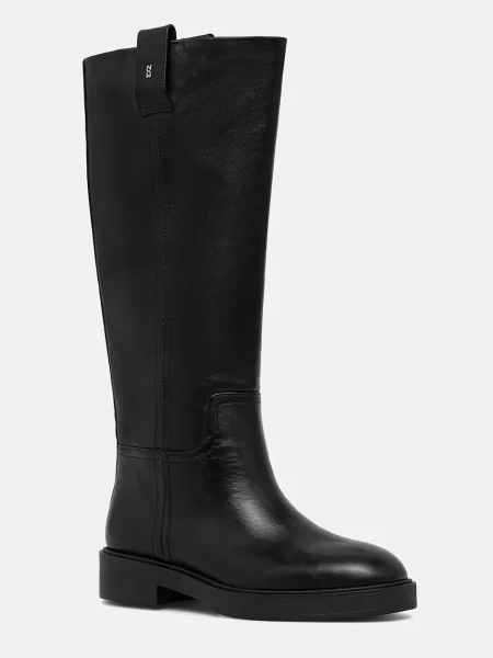 Nokwol ghete de piele Jose Black Leather cu plat Jose Black Leather negru