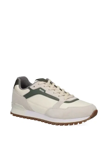 Sneakerși Boss din piele de căprioară alb