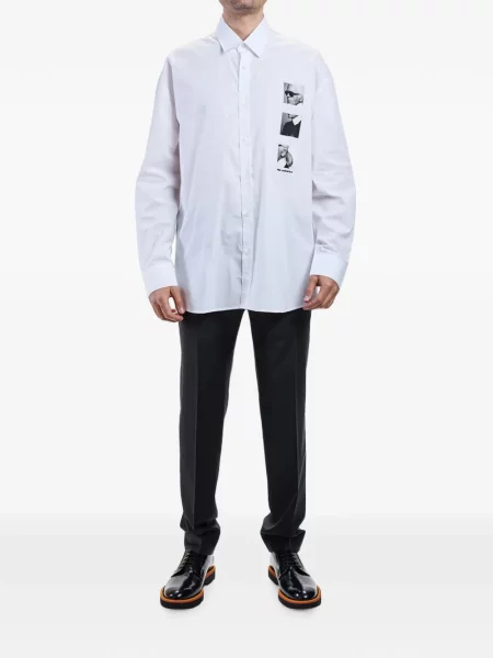 Cămașă Karl Lagerfeld cu imagine alb