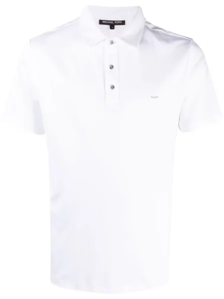 Polo Michael Kors cu broderie alb