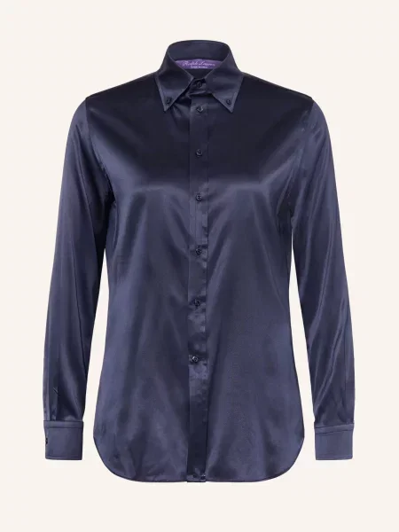 Ralph Lauren Collection Bluzka Cameron Z Jedwabiu blau granatowa