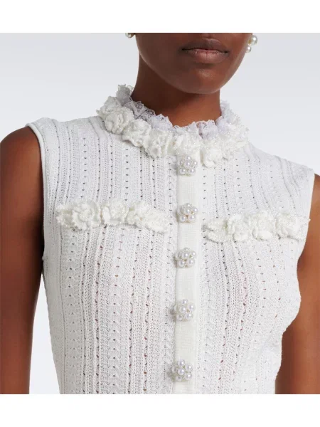 Rochie Self-portrait tricotate alb