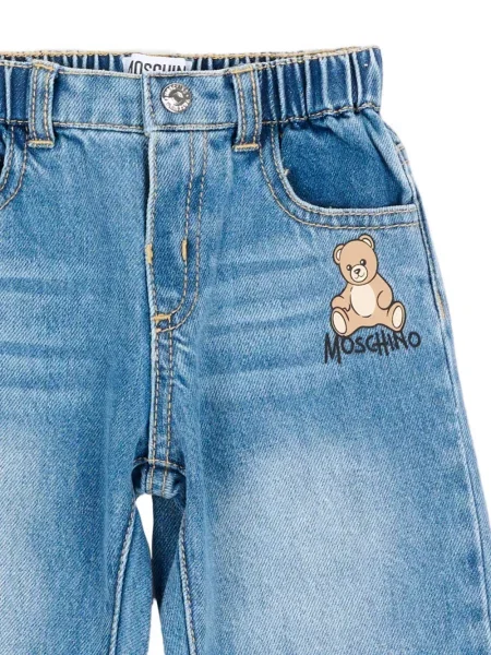 Jeansy dziecięce Moschino niebieskie