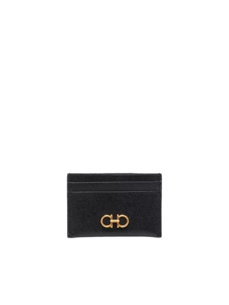 Portfel Ferragamo skórzany z logo czarny