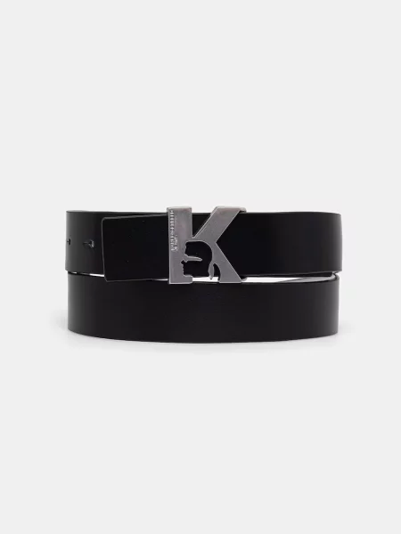 Karl Lagerfeld Jeans curea reversibilă pentru femei din piele negru