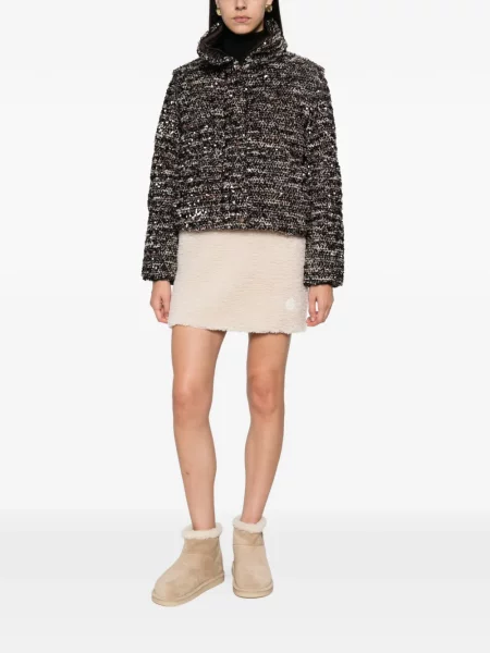 Fusta mini Moncler din fleece cu autograf