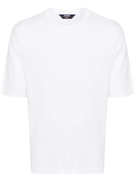 Tricou K-way tricotate cu decolteu rotund alb