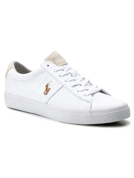 Sneakerși Polo Ralph Lauren din piele alb