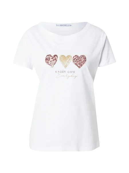 ABOUT YOU Tričko Isa telová / zlatá / burgundská biela