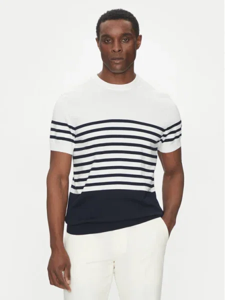 Hechter Paris Pulover Bleumarin alb