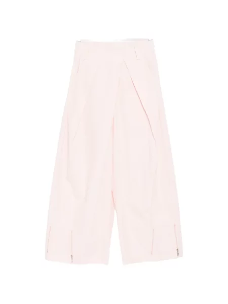 Szerokie spodnie Gdel By Gaze De Lin plisowane różowe