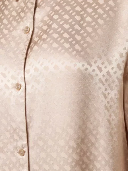 Góra od piżamy o kroju relaxed fit z czystej model ‘B MONOGRAM’ Boss beżowa