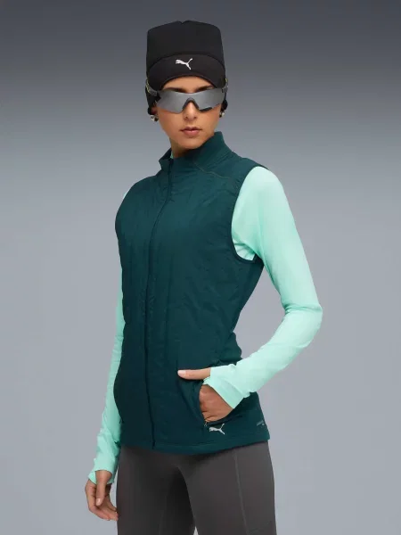 Жилет з утеплювачем PUMA W Run Cloudspun Warmlbl Vest комбінований верх зелений