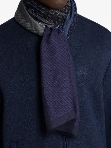 Fular Etro cu model paisley albastru
