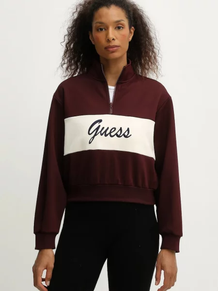 Суитчър Guess с апликация винено червено