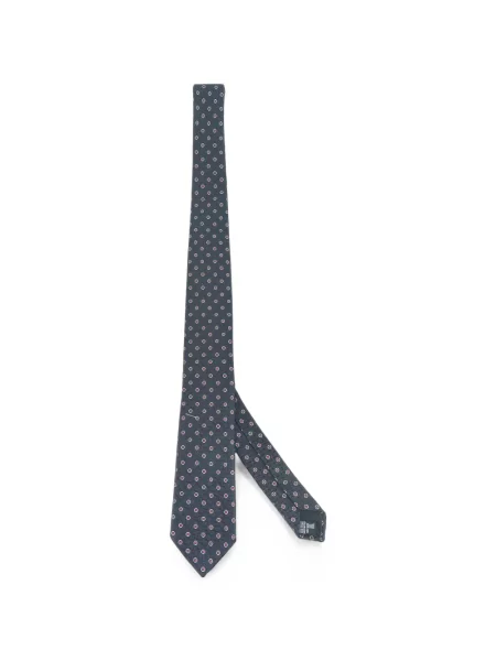 Cravată Giorgio Armani de mătase cu imprimeu geometric albastru