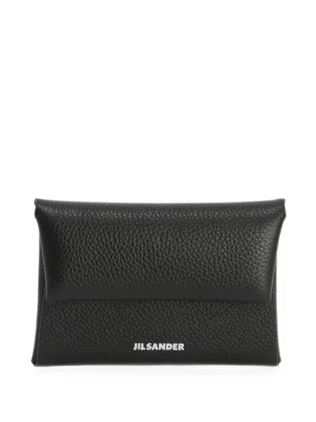 Portofel Jil Sander din piele cu autograf negru