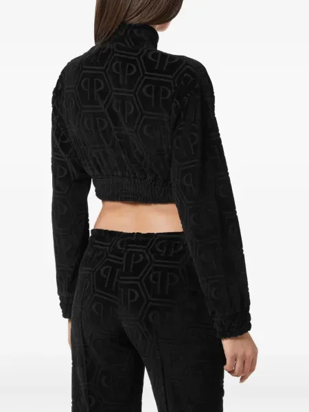 Geacă Philipp Plein din jacard negru