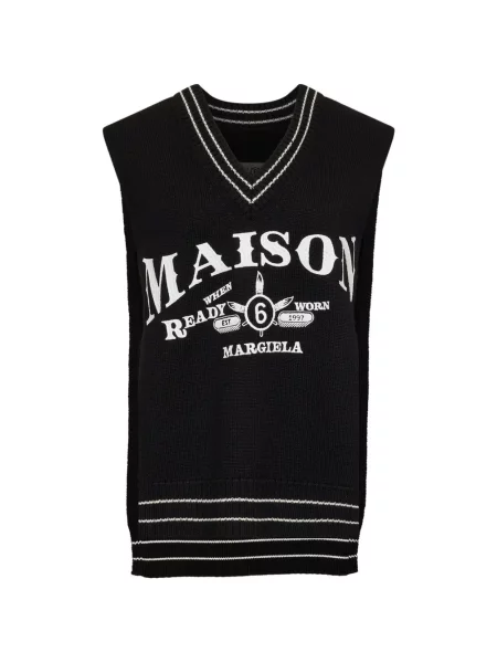 Vuneni prsluk Mm6 Maison Margiela crna