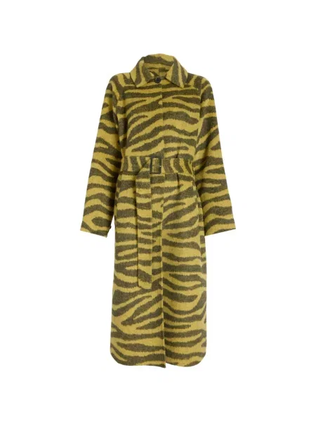 Palton Proenza Schouler White Label din jacard cu model zebră alb