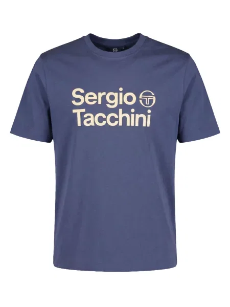 Sergio Tacchini Tricou indigo / murdar alb
