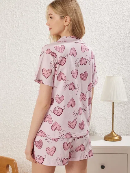 Pižama kratke hlače Trendyol roza