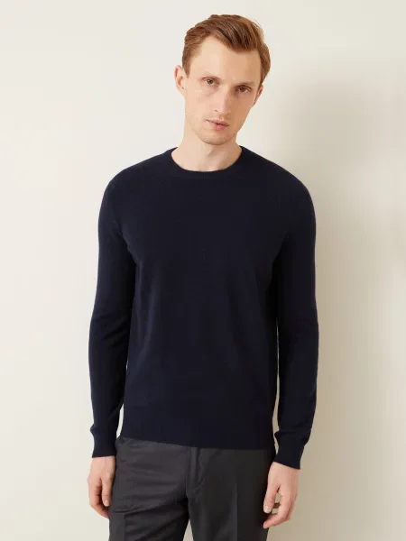 Zegna Kašmírový Svetr Oasi tmavě modrá
