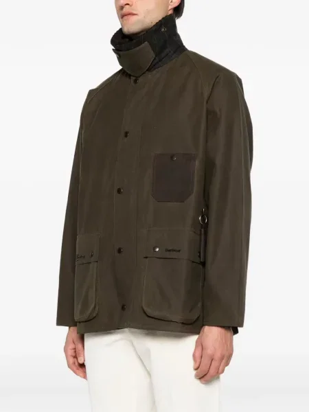 Gulerat palton Barbour de catifea cord verde