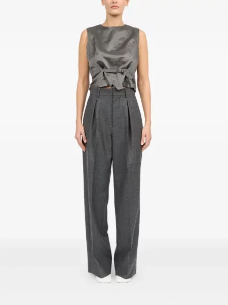 Pantaloni Mm6 Maison Margiela de lână gri