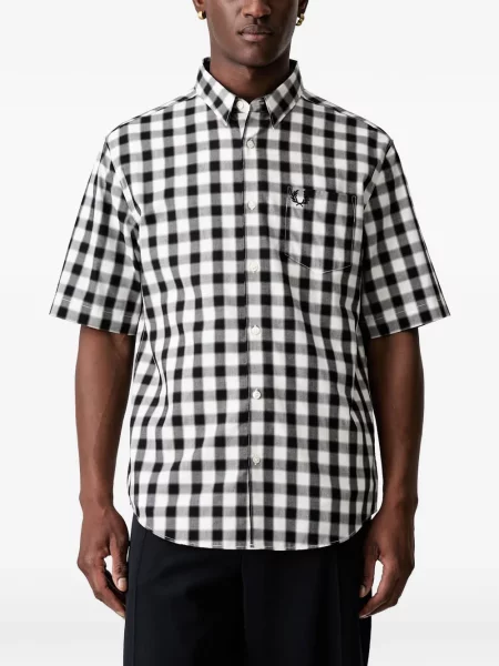 Scurt cămașă Fred Perry în carouri negru