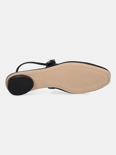 Tommy Hilfiger baleriny MESH ROUND HEEL BALLERINA z odkrytą piętą czarny