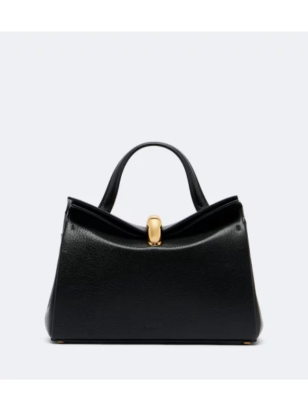 Top Jacquemus din piele negru
