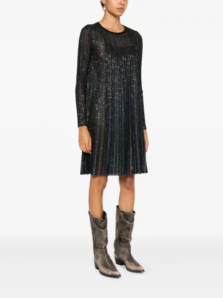 Rochie Missoni cu dungi de costum negru