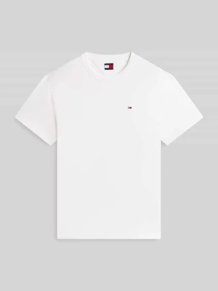 T-shirt o kroju regular fit z czystej bawełny Tommy Jeans biała