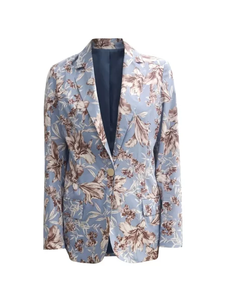 Geacă Liu Jo cu model floral cu un singur rând de nasturi albastru