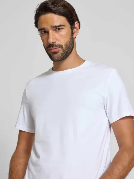 T-shirt z wyhaftowanym logo biała