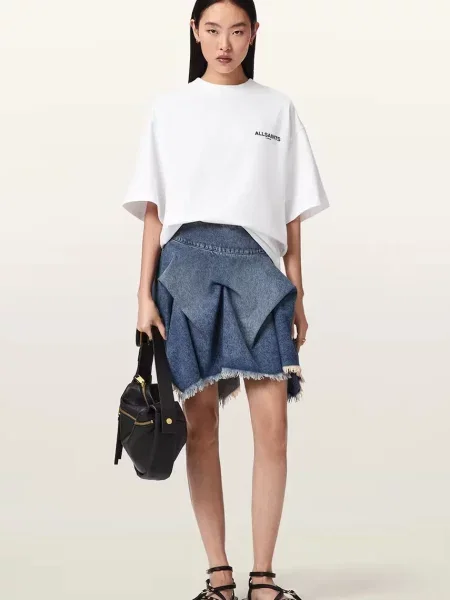 AllSaints T-shirt oversize HALIS biała