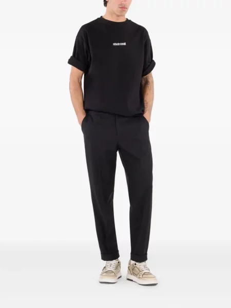 Tricou Roberto Cavalli cu broderie negru