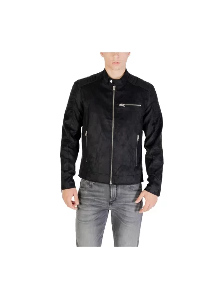 Kurtka Only & Sons ze skóry ekologicznej czarna