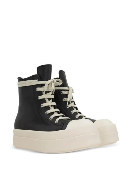 Sneakerși Rick Owens cu șireturi cu platformă din dantelă negru