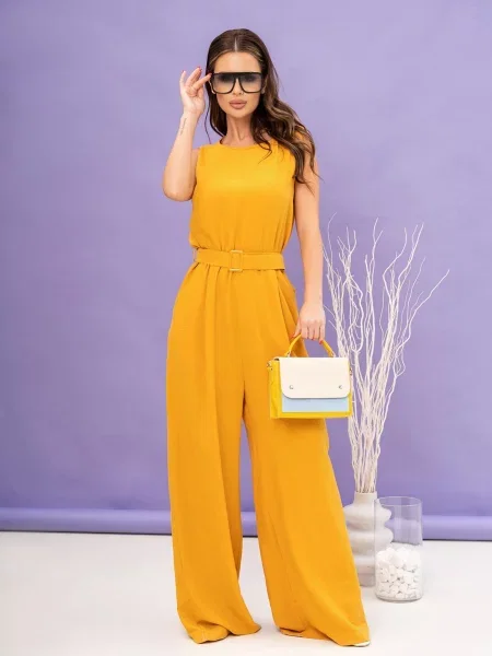 ISSA Plus Комбінезон зі штанами Гірчичний Без підкладки