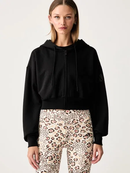 Adidas hanorac cu și glugă pentru femei cu Soft Lux negru