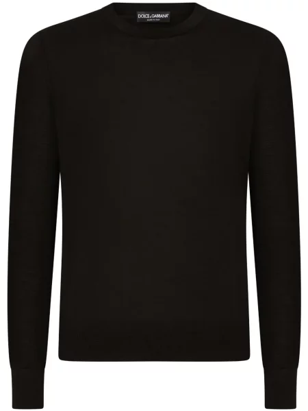 Плетен пуловер Dolce & Gabbana черно