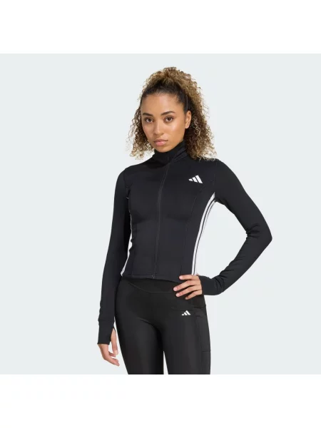 Kurtka treningowa Workout Essentials z suwakiem na całej długości i 3 paskami biała
