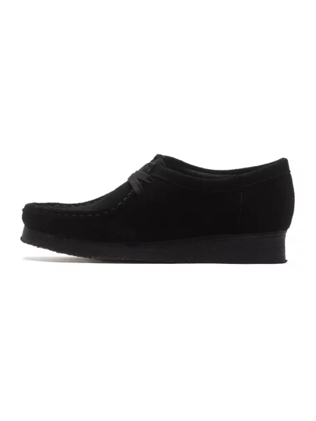 Mokasyny Clarks Originals zamszowe na płaskim obcasie czarne