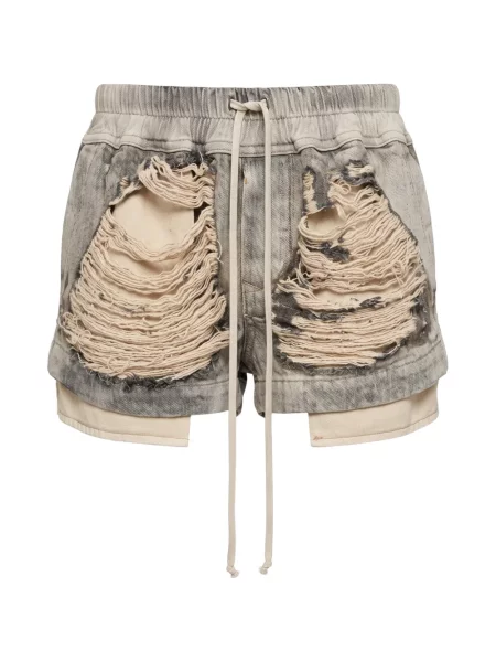 Pantaloni scurți Rick Owens Drkshdw zdrențuiți gri